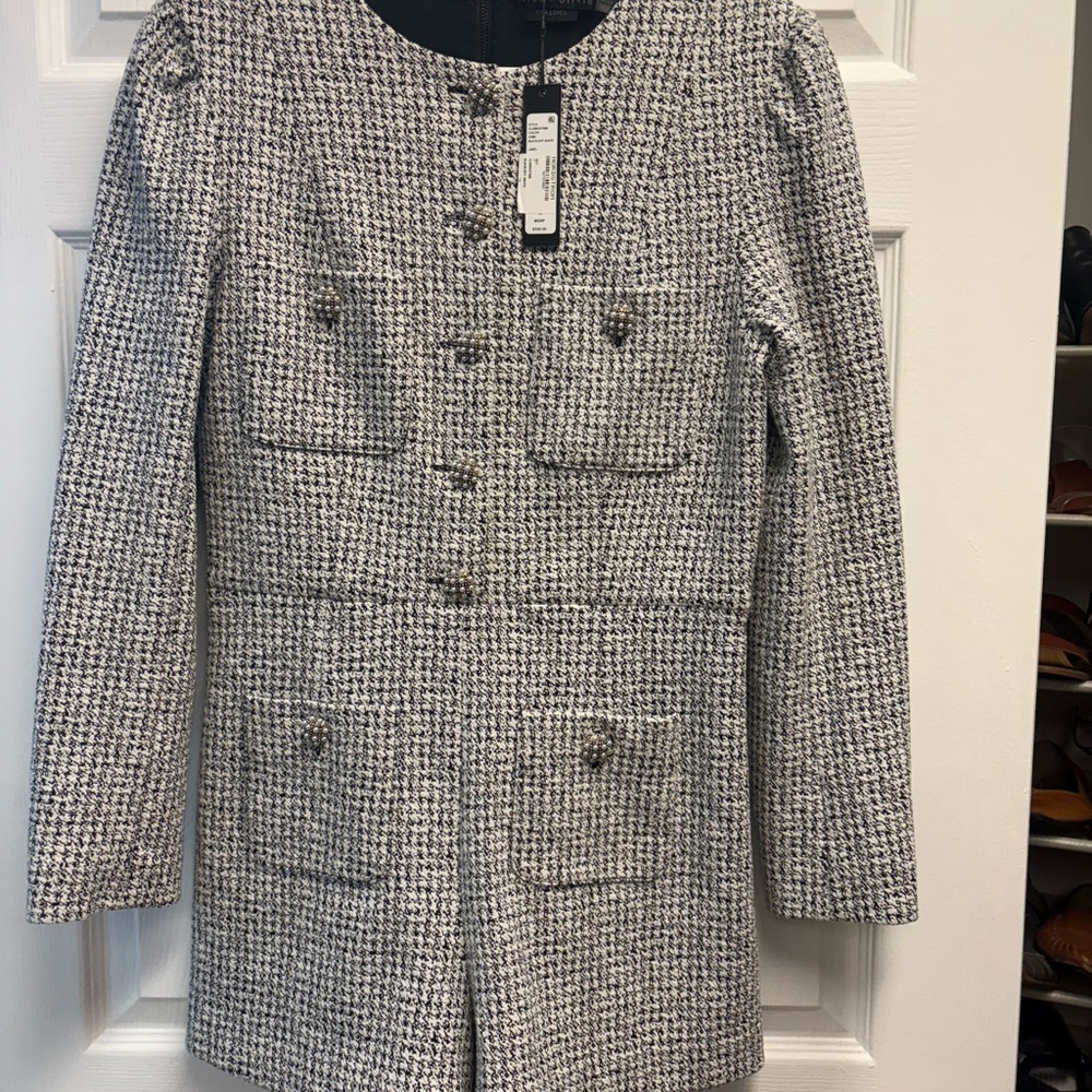 Women's Tweed Jacket - Black and White